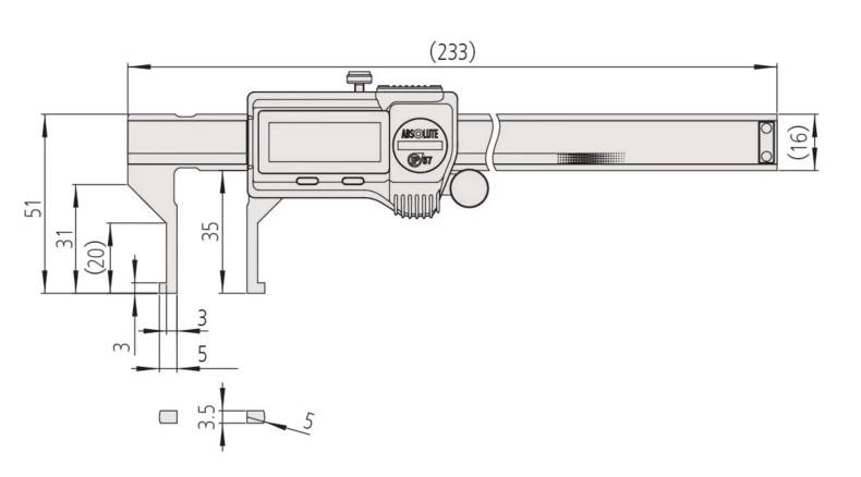 Mitutoyo M-573-645-20 ABSOLUTE Inside Caliper with Inside Groove คาลิเปอร์สำหรับวัดขนาดภายใน (10.1 - 160mm)